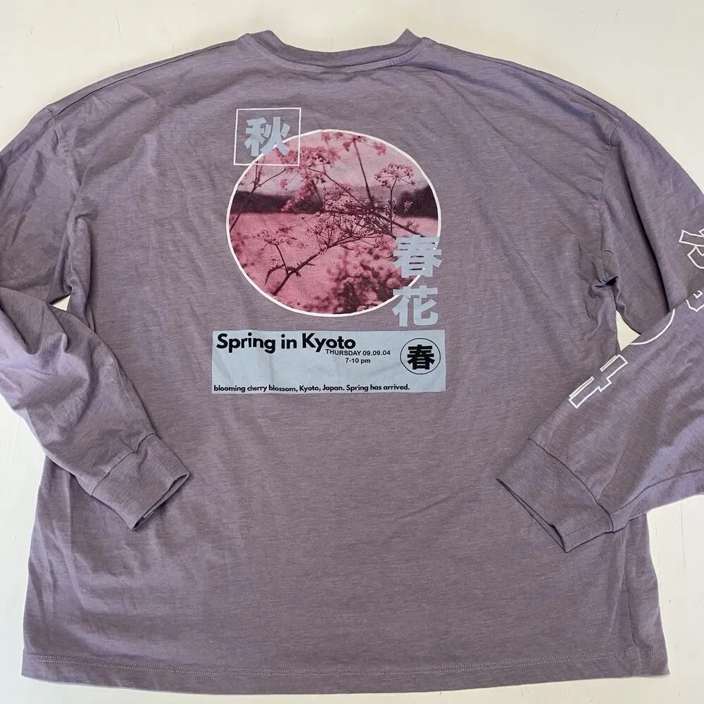 Urban Outfitters Kyoto Champions Plum Purple Crew Long Sleeve Size M - Picture 7 of 12